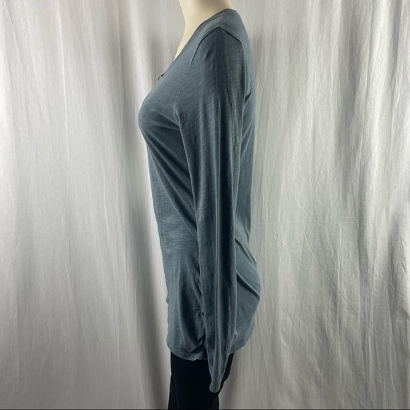 Garnet Hill Pima Cotton & Modal Ruched Long-Sleeve Tee S - Picture 3 of 10